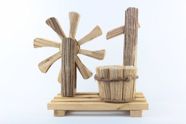 Blumentopf aus Holz mit Folie - Mühle - Für Geschäfte und Künstler>Blumenarrangements>Blumentöpfen und Körben